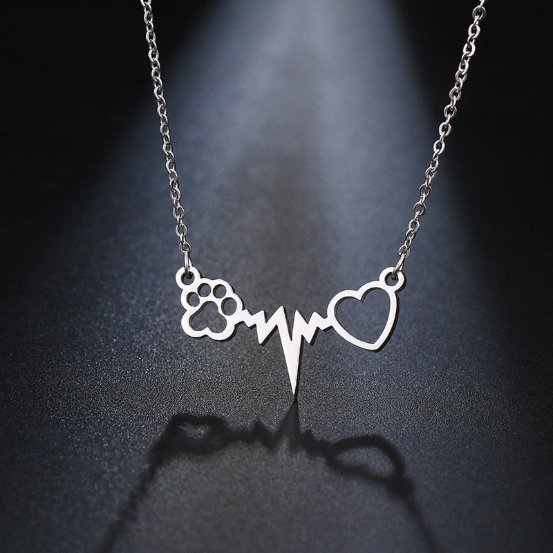Peris Gems Silver Cat Paw and Heart Stainless Pendant Necklaces for Women SHEIN Amazon Temu