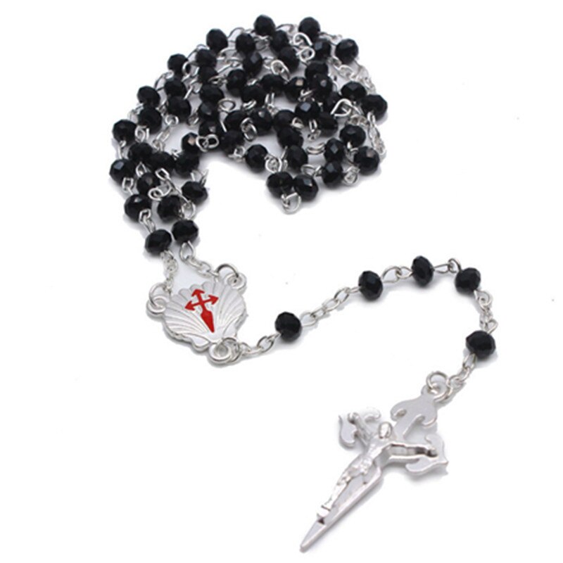 Peris Gems Silver Catholic Rosary Necklace for Women | Round Glass Beads Virgin Mary Pendant Silver Catholic Rosary Necklace for Women | Round Glass Bead SHEIN Amazon Temu