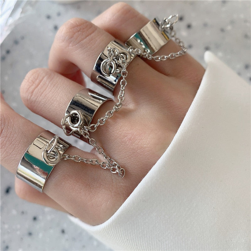 Peris Gems Silver Chain Wrist Emo Bracelets with Rings Unisex SHEIN Amazon Temu