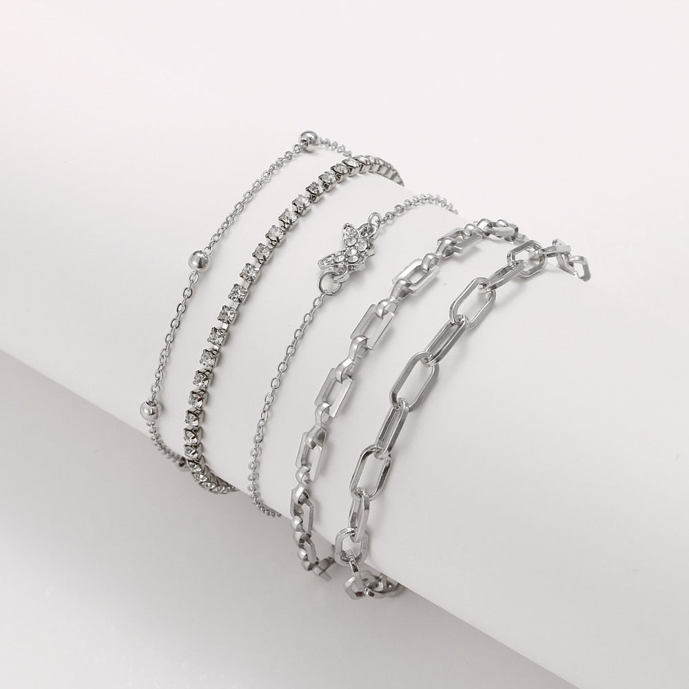 Peris Gems Silver Clip 2 Golden 2-4pc Lovely Bracelets Collection for Women SHEIN Amazon Temu