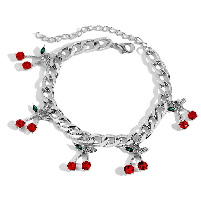 Peris Gems Silver Crystal Cherry Charm Bracelets | Women Gold Silver Adjustable Bracelet SHEIN Amazon Temu