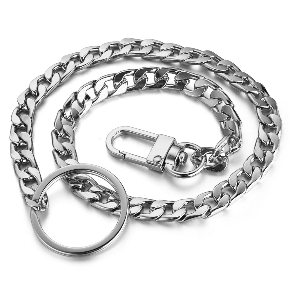 Peris Gems Silver Cuban Belt Wallet Chain 40cm | Pant Pocket Keychains SHEIN Amazon Temu
