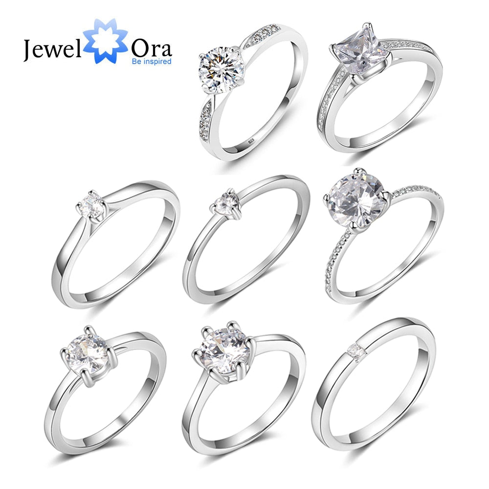 Peris Gems Silver Cubic Zirconia Engagement Rings for Women | Classic Diamond Rings Silver Cubic Zirconia Engagement Rings for Women | Classic SHEIN Amazon Temu