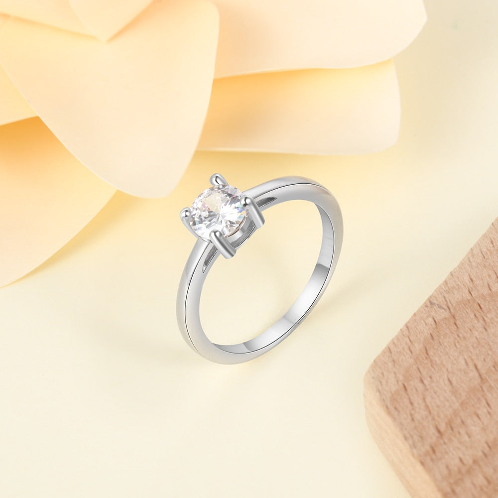 Peris Gems Silver Cubic Zirconia Engagement Rings for Women | Classic Diamond Rings Silver Cubic Zirconia Engagement Rings for Women | Classic SHEIN Amazon Temu
