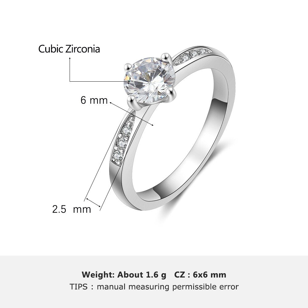 Peris Gems Silver Cubic Zirconia Engagement Rings for Women | Classic Diamond Rings Silver Cubic Zirconia Engagement Rings for Women | Classic SHEIN Amazon Temu