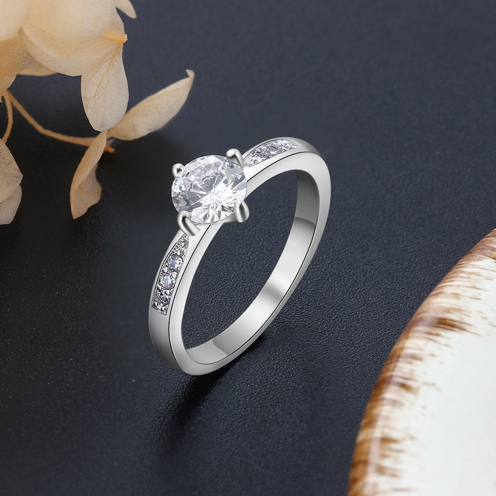 Peris Gems Silver Cubic Zirconia Engagement Rings for Women | Classic Diamond Rings Silver Cubic Zirconia Engagement Rings for Women | Classic SHEIN Amazon Temu