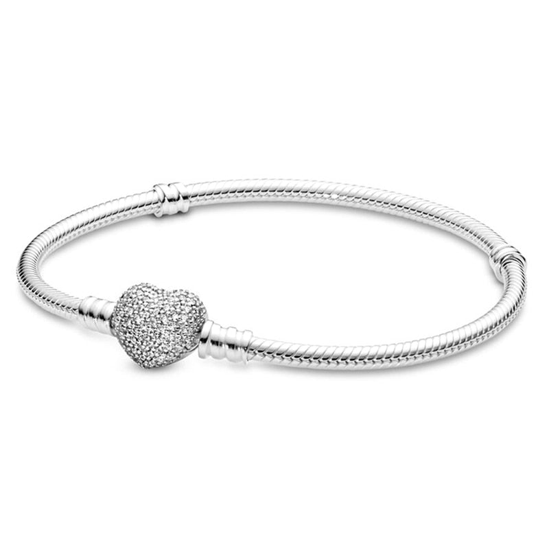 Peris Gems Silver Diamond Heart / 16cm Silver Chain Charm Bracelets | Silver Love Bracelet SHEIN Amazon Temu