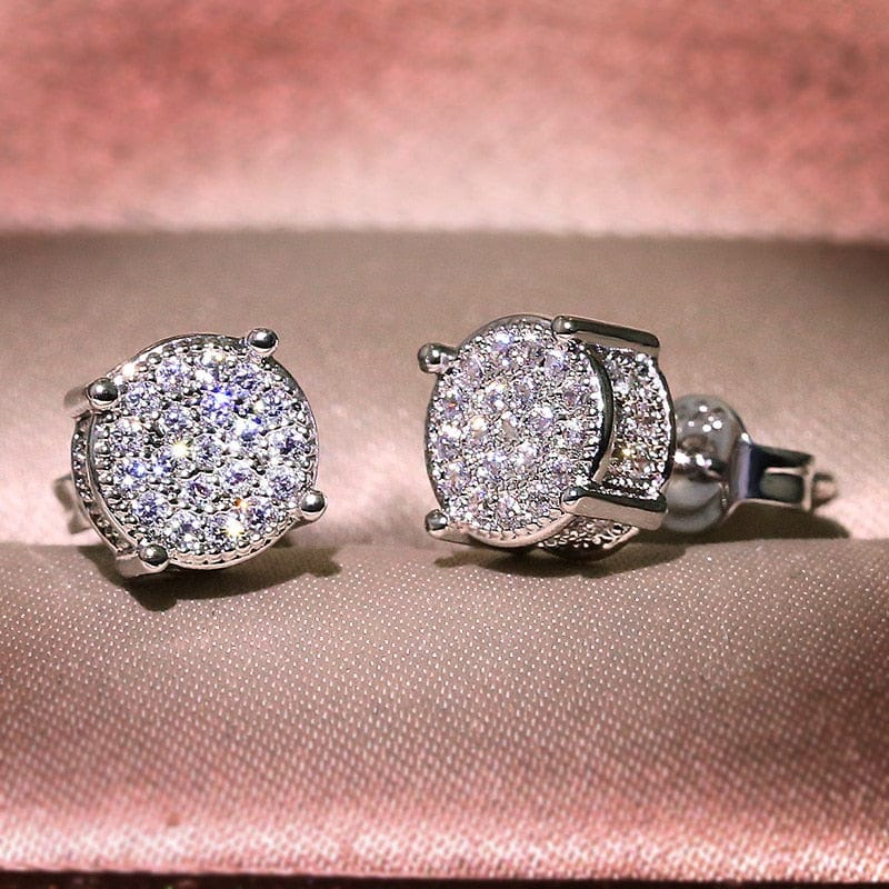 Peris Gems silver Diamond Silver Princess Earrings for Women | Gold Silver Hoop Stud Bridal Earrings SHEIN Amazon Temu