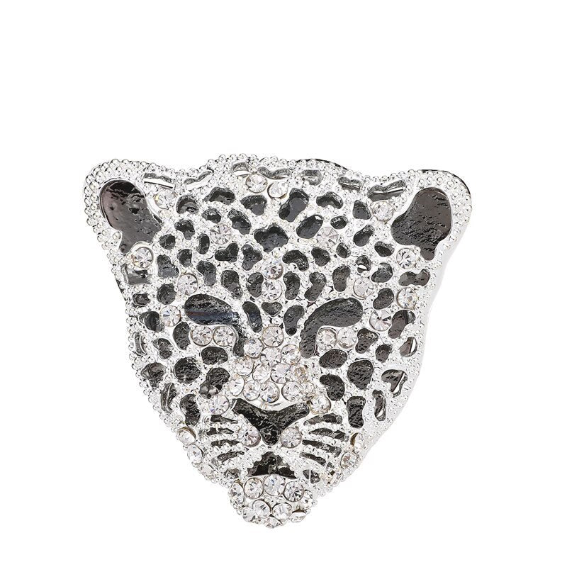 Peris Gems Silver Diamond Tiger Leopard Head Lapel Pin Brooch Badges Unisex SHEIN Amazon Temu