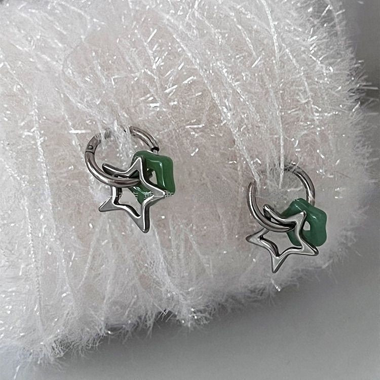 Peris Gems Silver Double Star Stud Earrings | Women&