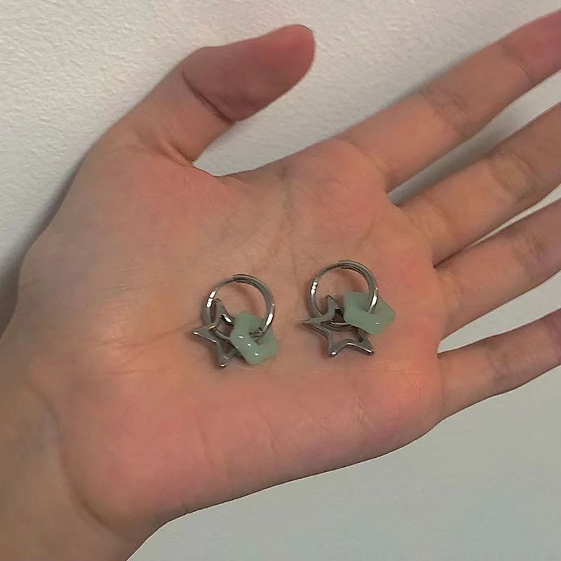Peris Gems Silver Double Star Stud Earrings | Women&