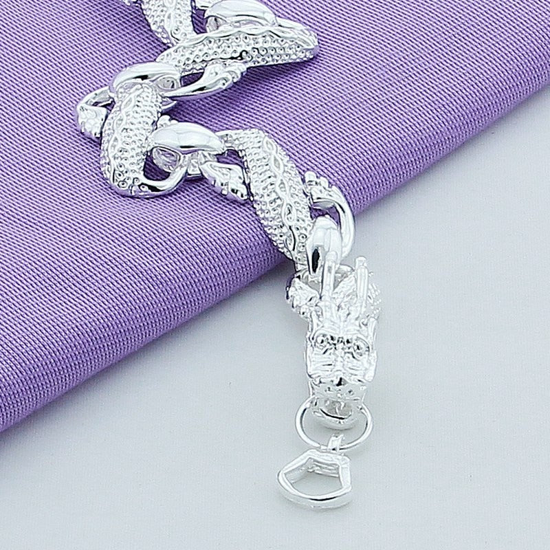 Peris Gems Silver Dragon Chain Bracelet Unisex | Sterling Silver Bracelet SHEIN Amazon Temu