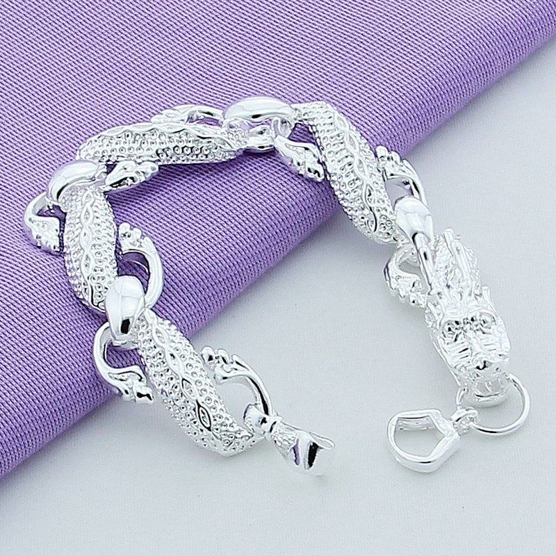 Peris Gems Silver Dragon Chain Bracelet Unisex | Sterling Silver Bracelet SHEIN Amazon Temu