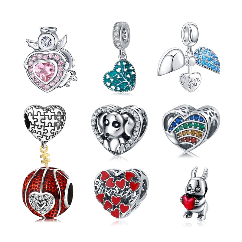 Peris Gems Silver Enamel Heart Shaped Charms for Jewelry Making SHEIN Amazon Temu