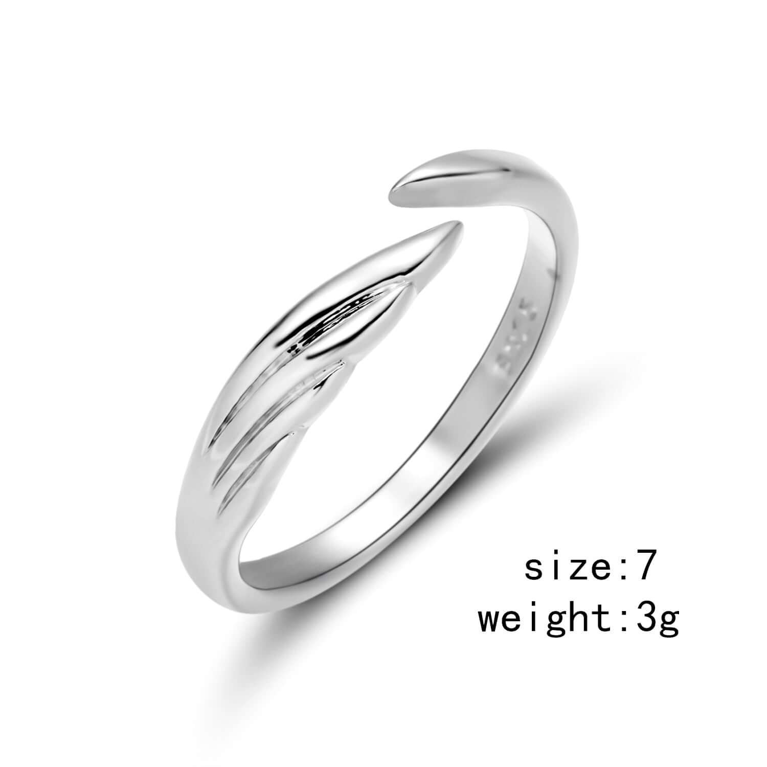 Peris Gems Silver Feather Opal 2pc Moonstone Angel and Demon Adjustable Rings for Women SHEIN Amazon Temu