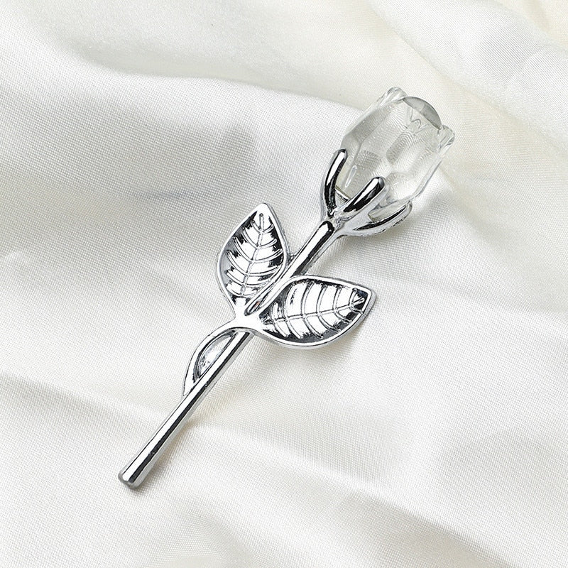Peris Gems silver flower Glass Rose Flower with Box | Silver Gold Romantic Gift SHEIN Amazon Temu