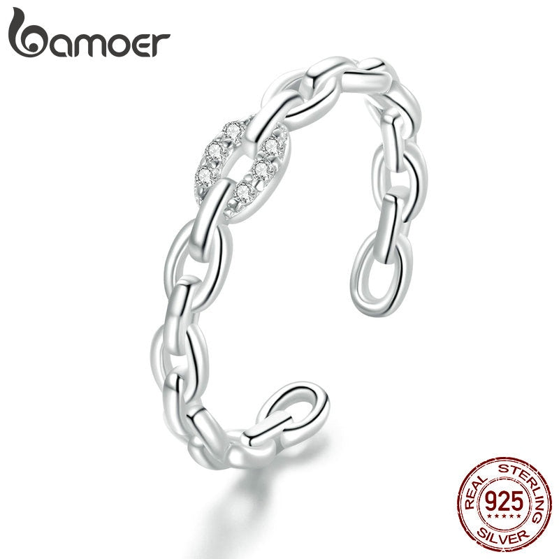 Peris Gems Silver Geometric Chain Ring for Women | 925 Wedding Band SHEIN Amazon Temu