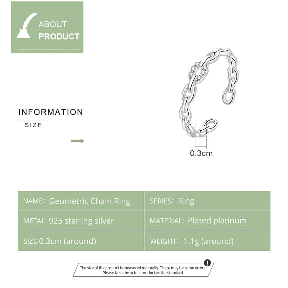 Peris Gems Silver Geometric Chain Ring for Women | 925 Wedding Band SHEIN Amazon Temu