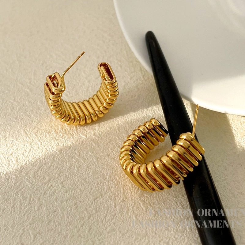 Peris Gems Silver Gold 925 Silver Needle Hoop Earrings for Women SHEIN Amazon Temu