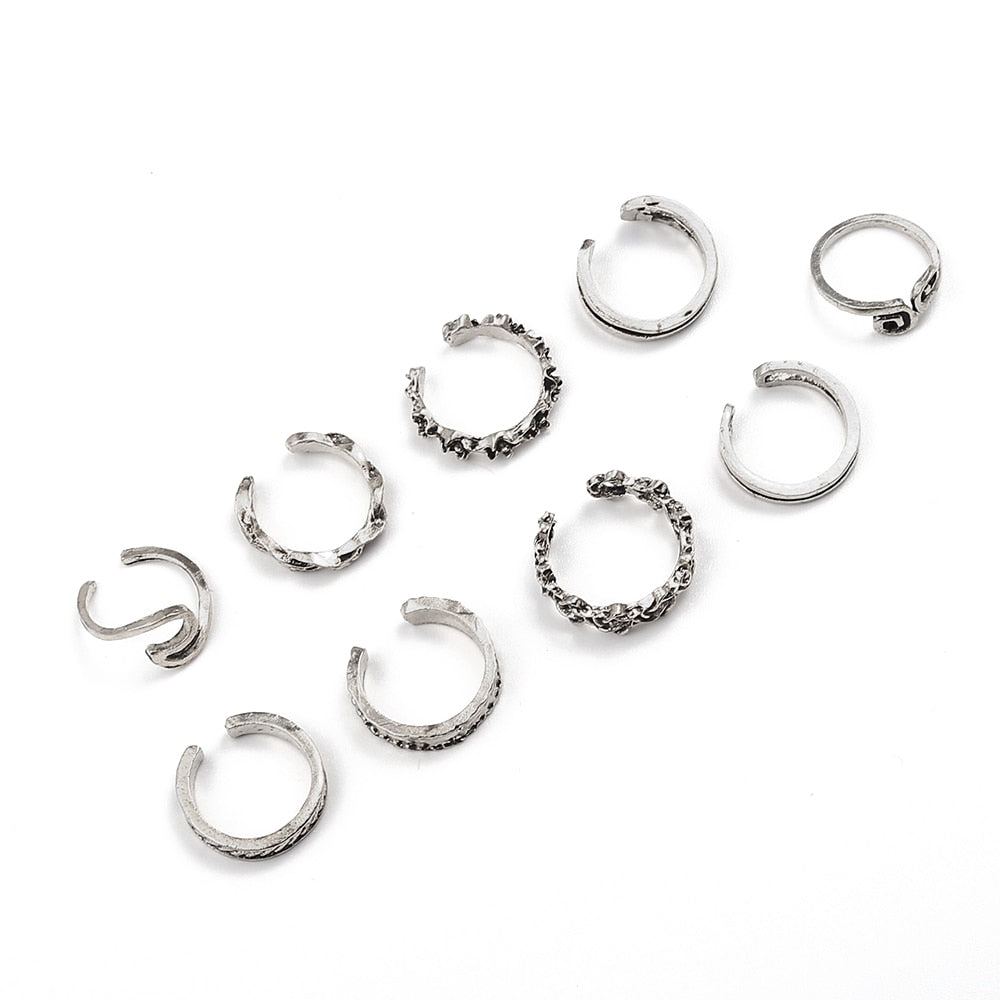 Peris Gems Silver Gold Flower Toe Rings for Women | 9pc Retro Adjustable Gold Rings SHEIN Amazon Temu