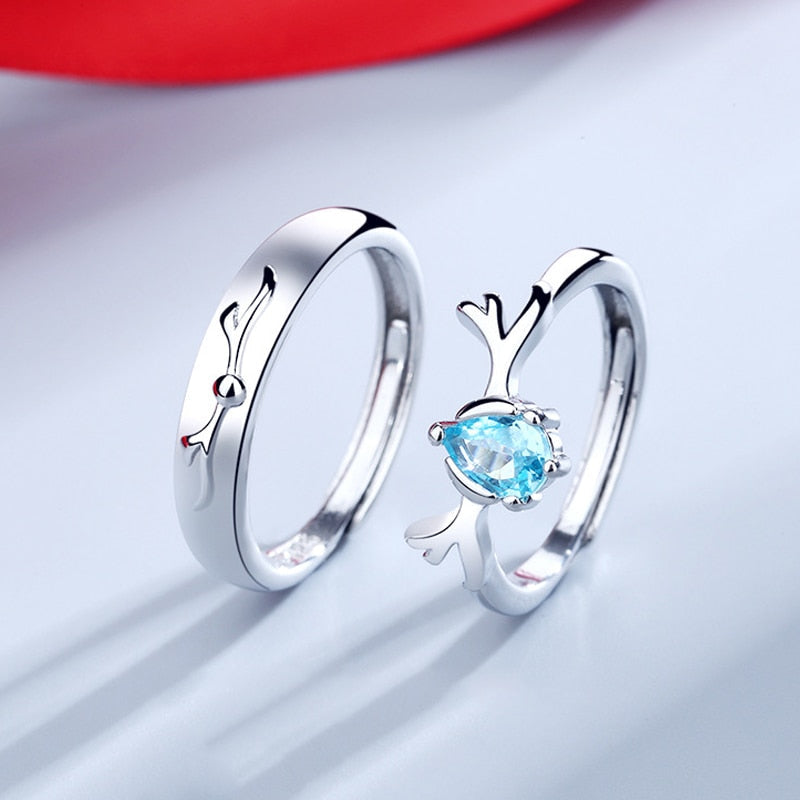 Peris Gems Silver Green Leaf Rings for Couples | 2pc Silver Unisex Rings SHEIN Amazon Temu