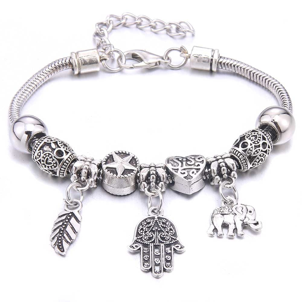 Peris Gems Silver Hand Dragonfly & Owl Pendants Crystal Charm Bracelets | Beads Bracelet for Women Dragonfly & Owl Pendants Crystal Charm Bracelets SHEIN Amazon Temu