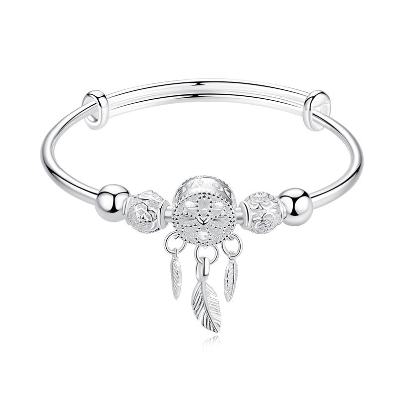 Peris Gems Silver Heart Tassel Bracelet for Women | Dreamcatcher Feather Bracelet Silver Heart Tassel Bracelet for Women | Feather Bracelet SHEIN Amazon Temu