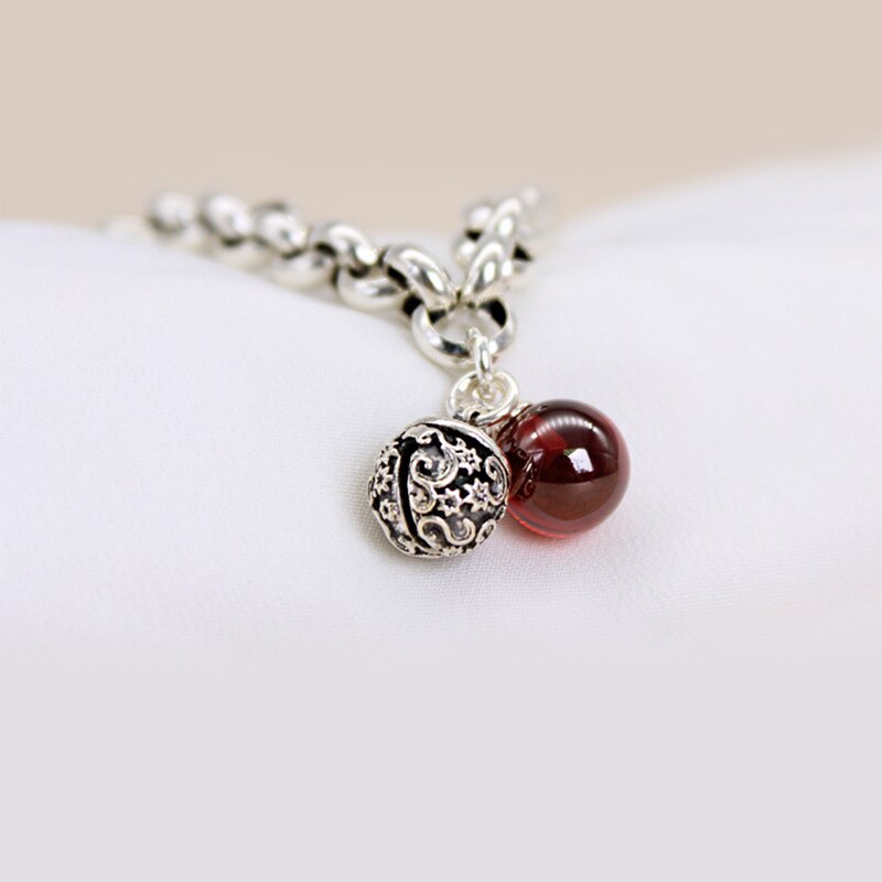 Peris Gems Silver Hollow Silver Chain Bracelet with Cherry Stone for Women SHEIN Amazon Temu
