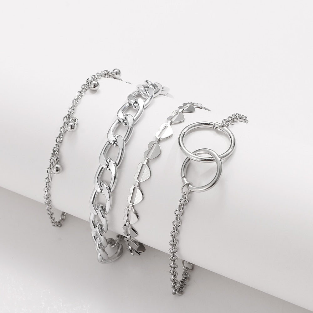 Peris Gems Silver Hoops Golden 2-4pc Lovely Bracelets Collection for Women SHEIN Amazon Temu