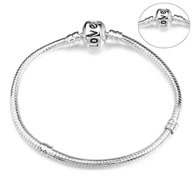 Peris Gems Silver Love / 16cm Silver Chain Charm Bracelets | Silver Love Bracelet SHEIN Amazon Temu