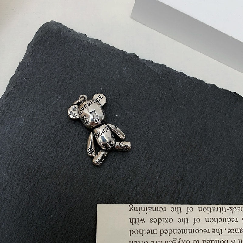 Peris Gems Silver Metal Teddy Bear Necklace for Women | Pattern Teddy Bear Silver Metal Teddy Bear Necklace for Women | Teddy Bear SHEIN Amazon Temu
