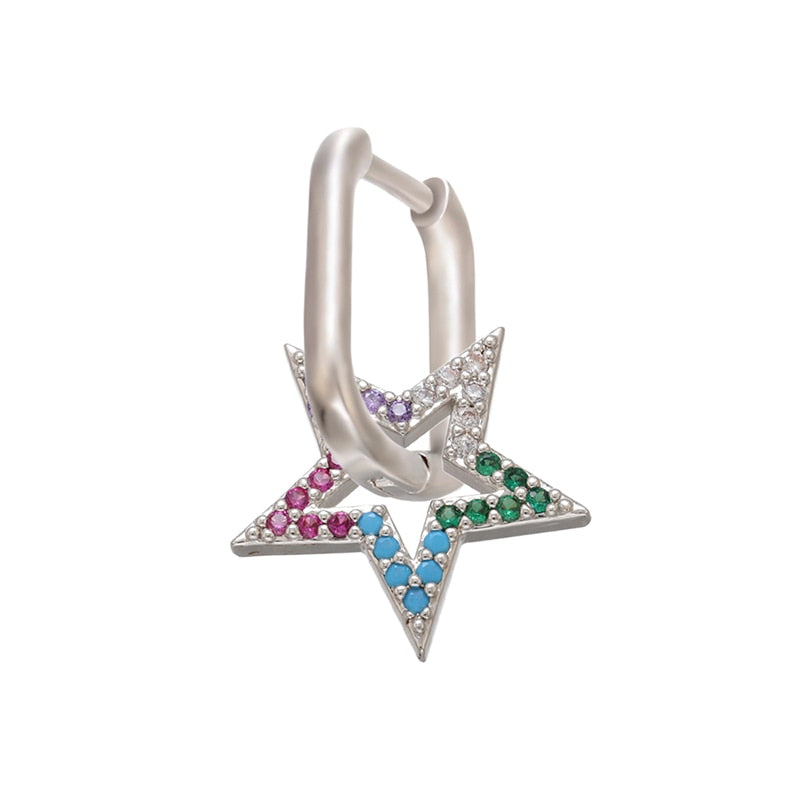 Peris Gems silver mix-1piece Crystal Heart Earrings for Women | Gold and Diamond Hoop Earrings SHEIN Amazon Temu