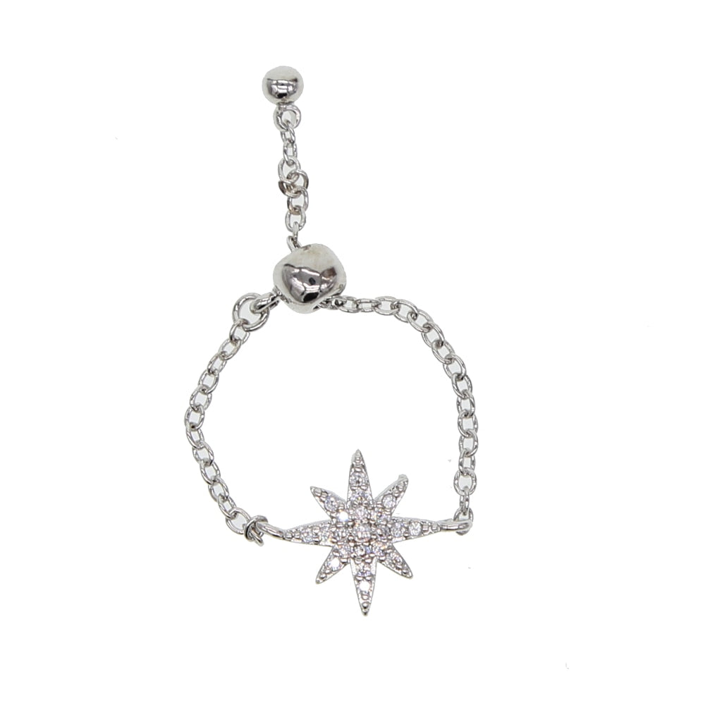 Peris Gems Silver North Star Charm Bracelet for Women | Silver Diamond Adjustable Bracelet SHEIN Amazon Temu
