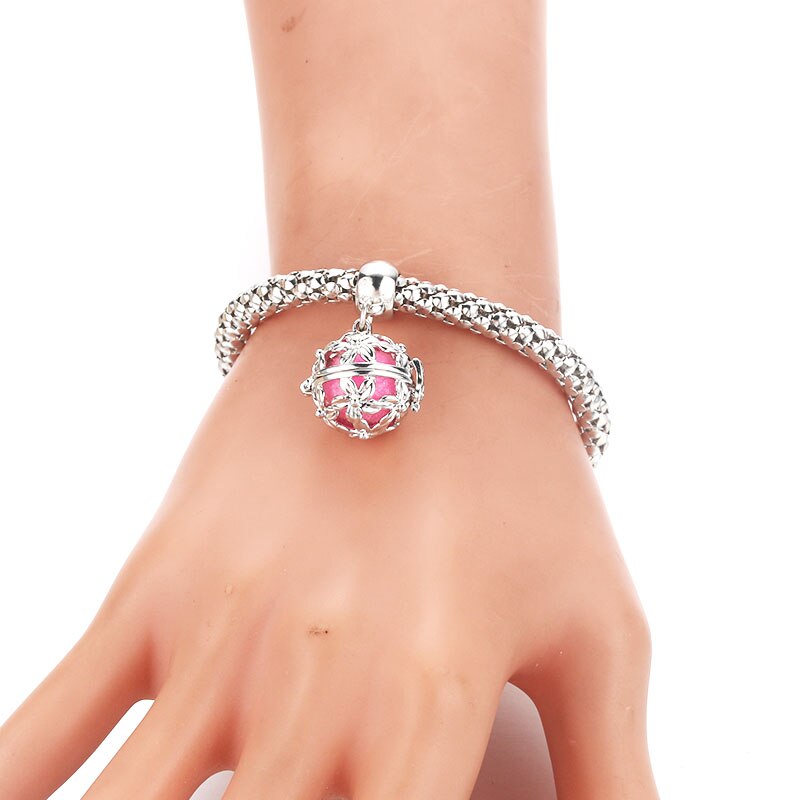Peris Gems Silver Oil Diffuser Flower Bracelets Unisex | Aromatherapy Lockets Bracelets Silver Oil Diffuser Flower Bracelets Unisex | Aromatherapy SHEIN Amazon Temu