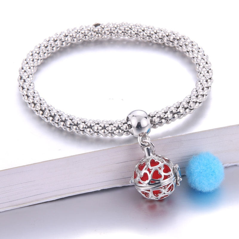 Peris Gems Silver Oil Diffuser Flower Bracelets Unisex | Aromatherapy Lockets Bracelets Silver Oil Diffuser Flower Bracelets Unisex | Aromatherapy SHEIN Amazon Temu
