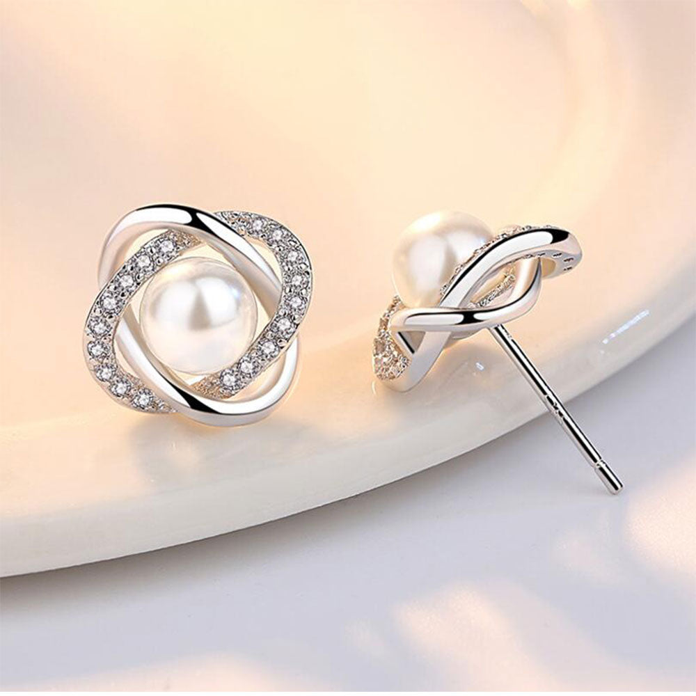 Peris Gems Silver Pearl Luxurious Diamond and Pearl 925 Silver Stud Earrings for Women Luxurious Diamond and Pearl 925 Silver Stud Earrings Women SHEIN Amazon Temu