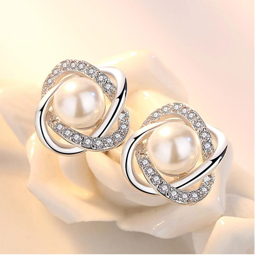Peris Gems Silver Pearl Luxurious Diamond and Pearl 925 Silver Stud Earrings for Women Luxurious Diamond and Pearl 925 Silver Stud Earrings Women SHEIN Amazon Temu
