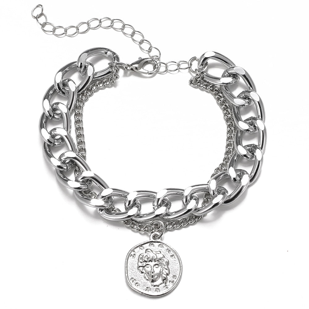 Peris Gems Silver Pendant Golden 2-4pc Lovely Bracelets Collection for Women SHEIN Amazon Temu