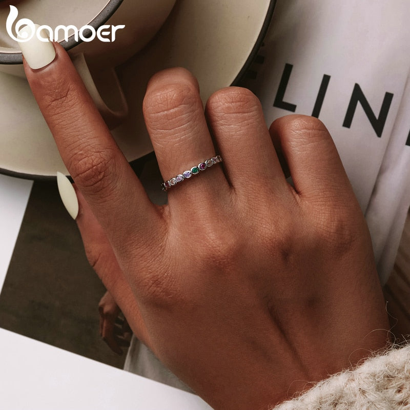 Peris Gems Silver Rainbow Diamond Rings for Women | 925 Sterling Silver SHEIN Amazon Temu