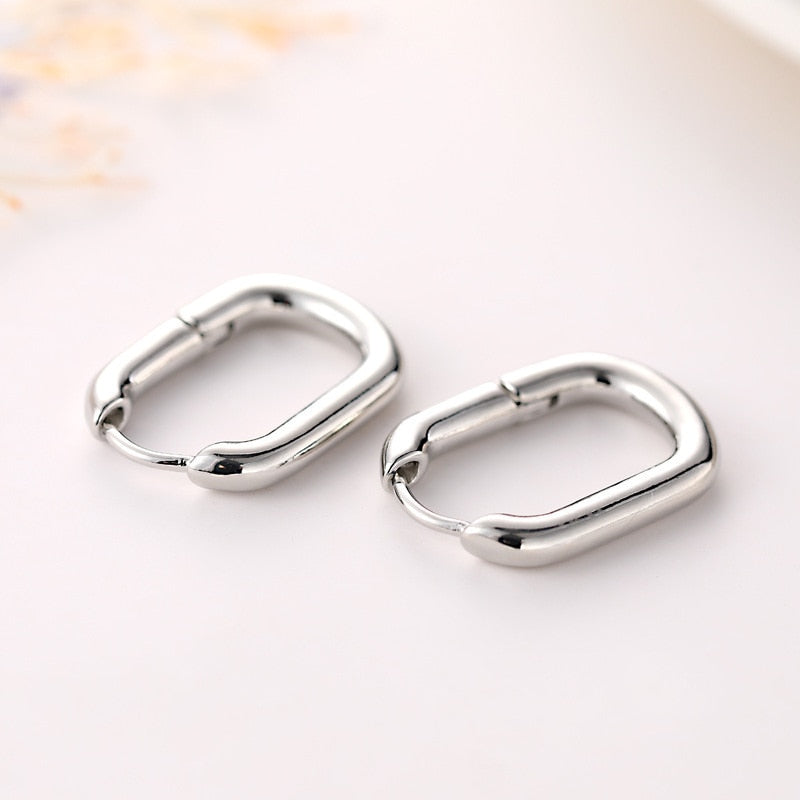 Peris Gems Silver Round Hoop Gold Rectangular Hoop Earrings for Women | Geometric Earrings SHEIN Amazon Temu