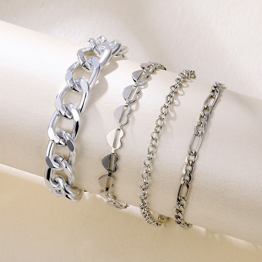 Peris Gems Silver Set 4pc Golden 2-4pc Lovely Bracelets Collection for Women SHEIN Amazon Temu
