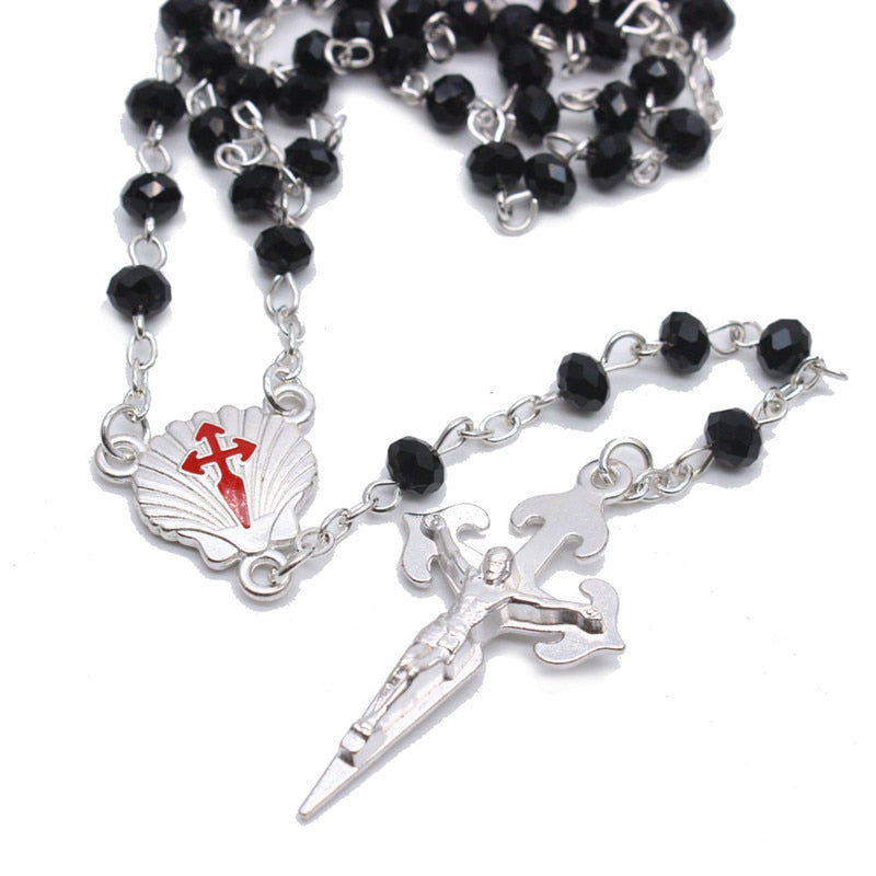 Peris Gems Silver Silver Catholic Rosary Necklace for Women | Round Glass Beads Virgin Mary Pendant Silver Catholic Rosary Necklace for Women | Round Glass Bead SHEIN Amazon Temu