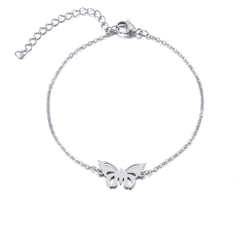 Peris Gems Silver Stainless Steel Butterfly Bracelet for Women | Hollow Butterfly Love Bracelet Stainless Butterfly Bracelet for Women Hollow Butterfly SHEIN Amazon Temu