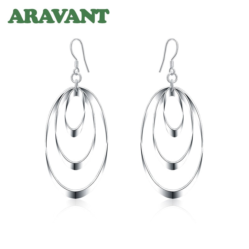 Peris Gems Silver Three Circle 925 Silver Drop Earrings for Women SHEIN Amazon Temu