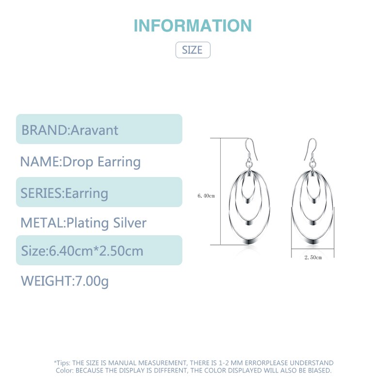 Peris Gems Silver Three Circle 925 Silver Drop Earrings for Women SHEIN Amazon Temu
