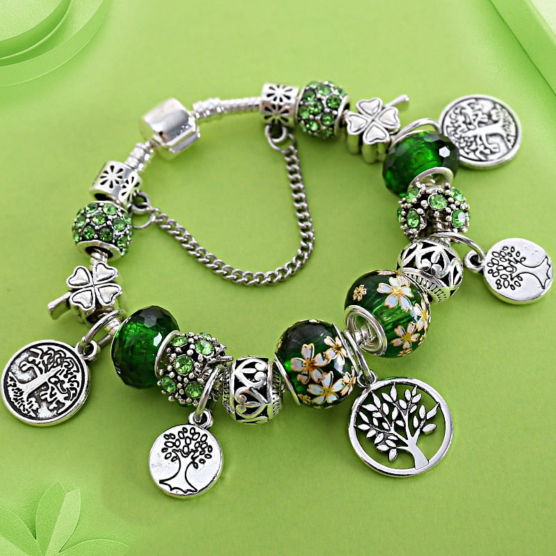 Peris Gems Silver Tree of Life Bracelet Unisex | Green Charms SHEIN Amazon Temu