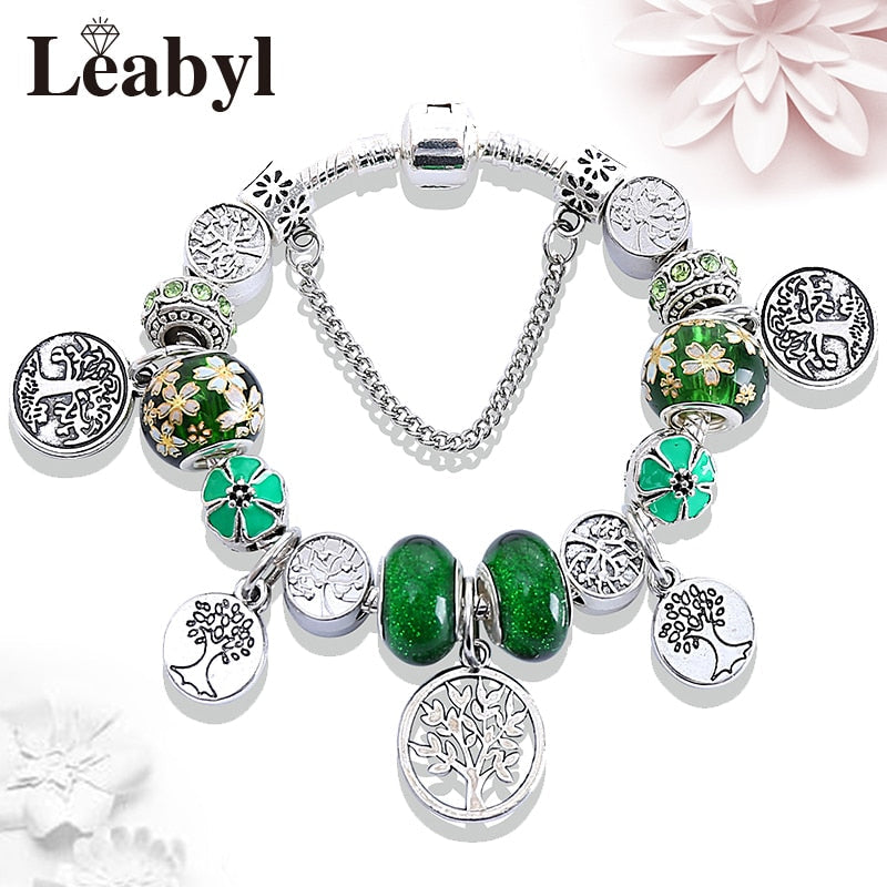Peris Gems Silver Tree of Life Bracelet Unisex | Green Charms SHEIN Amazon Temu