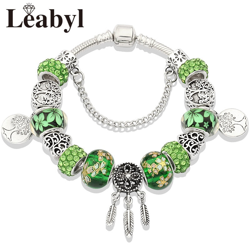 Peris Gems Silver Tree of Life Bracelet Unisex | Green Charms SHEIN Amazon Temu