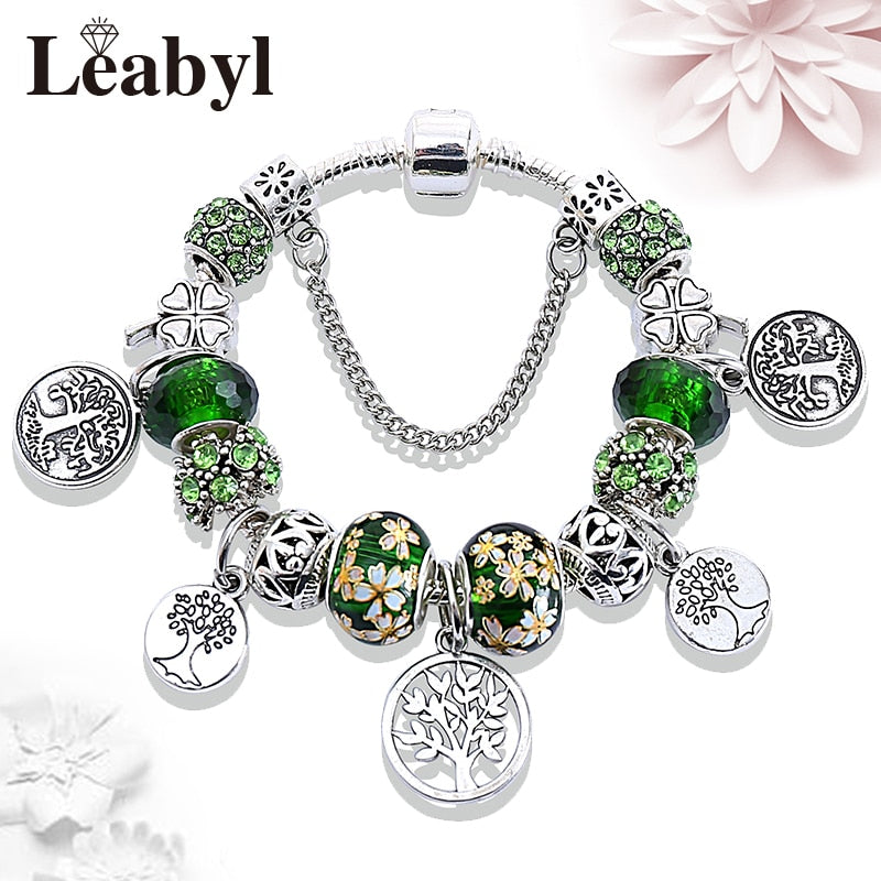 Peris Gems Silver Tree of Life Bracelet Unisex | Green Charms SHEIN Amazon Temu