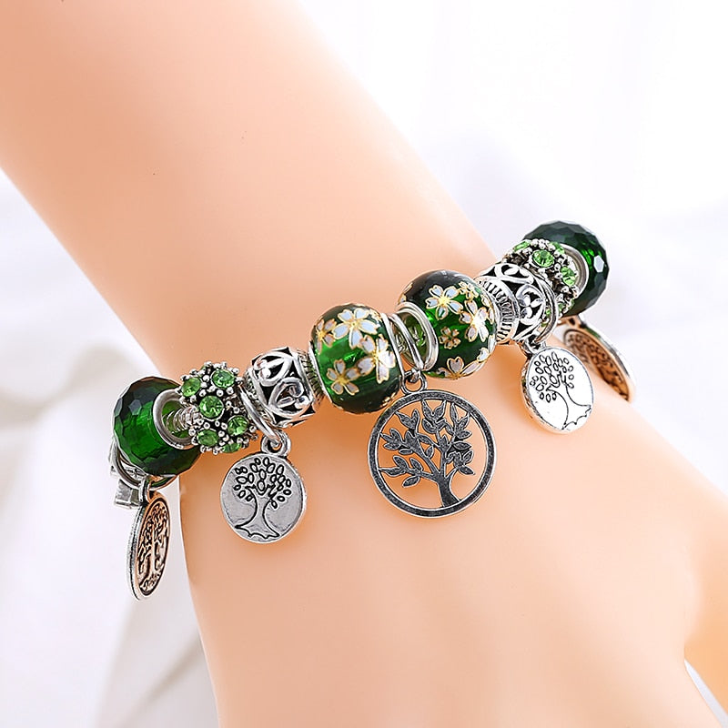 Peris Gems Silver Tree of Life Bracelet Unisex | Green Charms SHEIN Amazon Temu